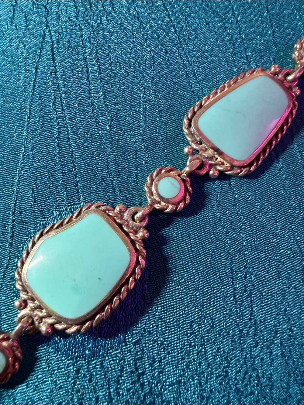 Sterling silver Bracelet with Turquoise Inlay - Women Jewelry - Picture 2 of 4